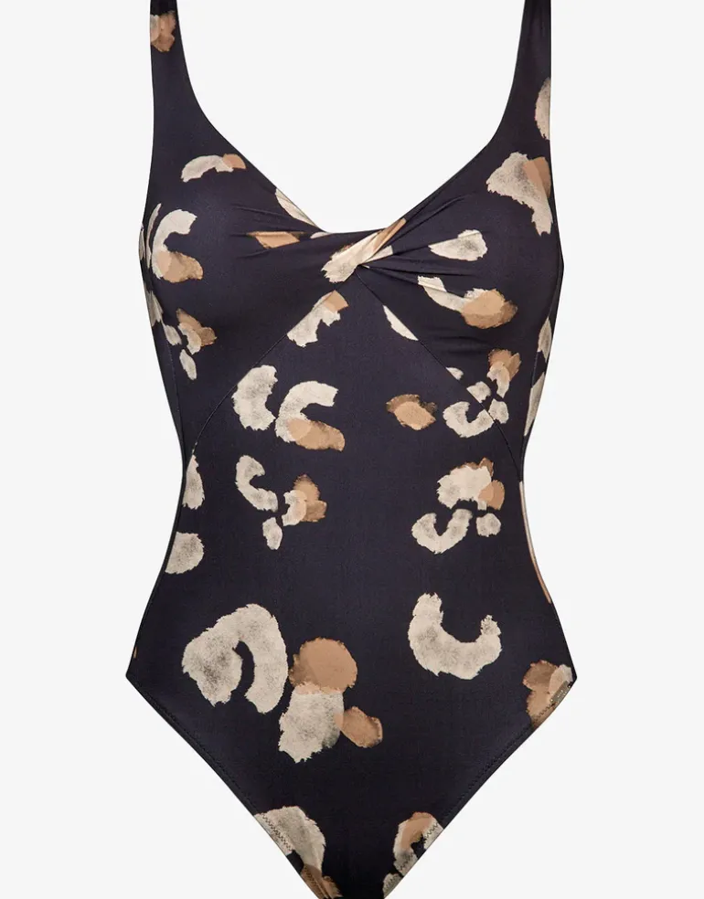 Abstraction Twist Front Swimsuit