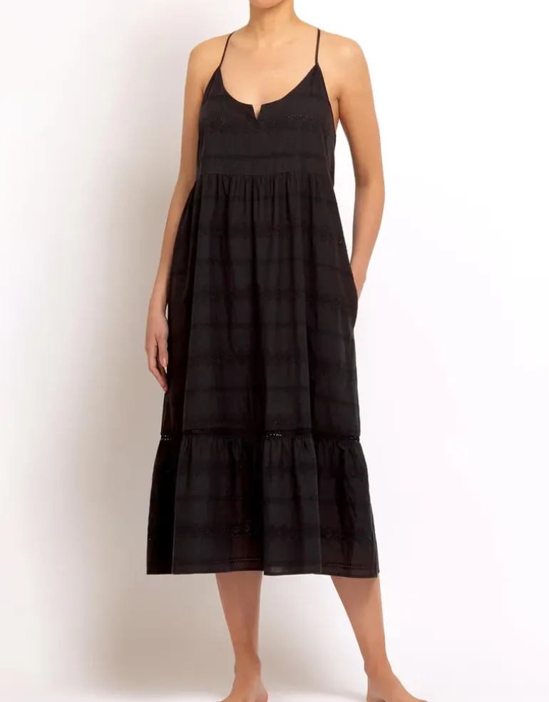 Amalfi Scoop Neck Dress - Black