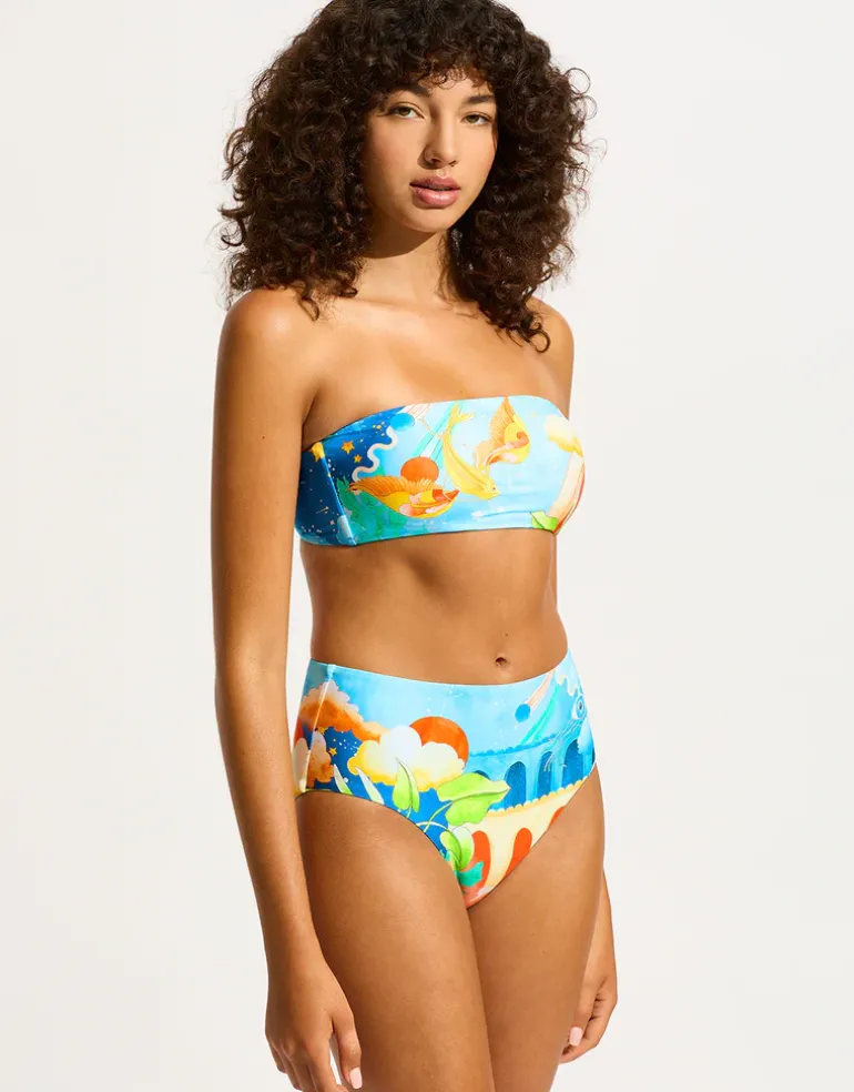 Aquarius Bandeau Bikini Top - Turquoise