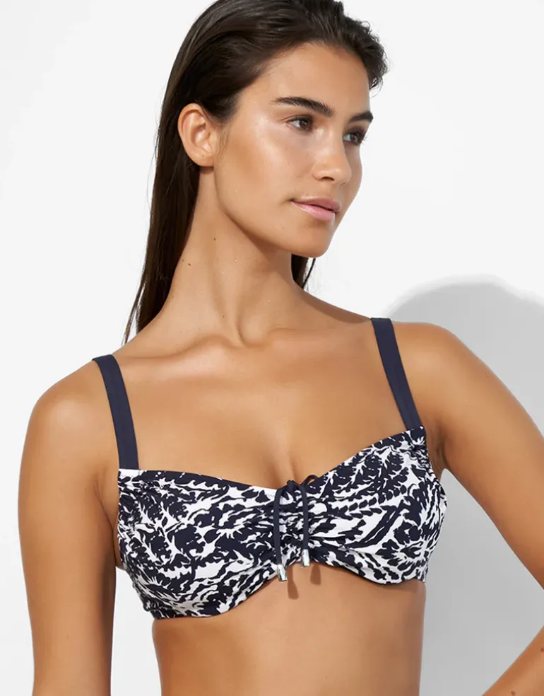 Arabesque Mood Underwired Bikini Top - Canvas Blue