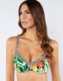 Aruba Plunge Bikini Top - Jungle Print