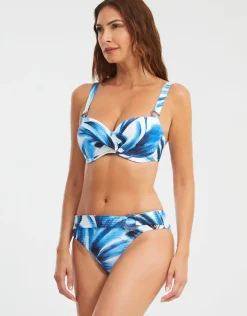 Azura Bikini Pant - Blue and White