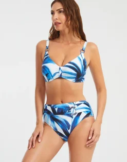 Azura Underwired Bikini Top - Blue and White