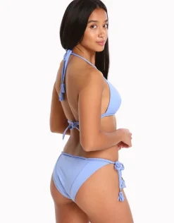 Bahari Blue Zera Braided Tie Bikini Bottom - Blue