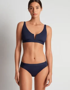 Beach Club Solids Band Hipster Bikini Pant - Dark Navy