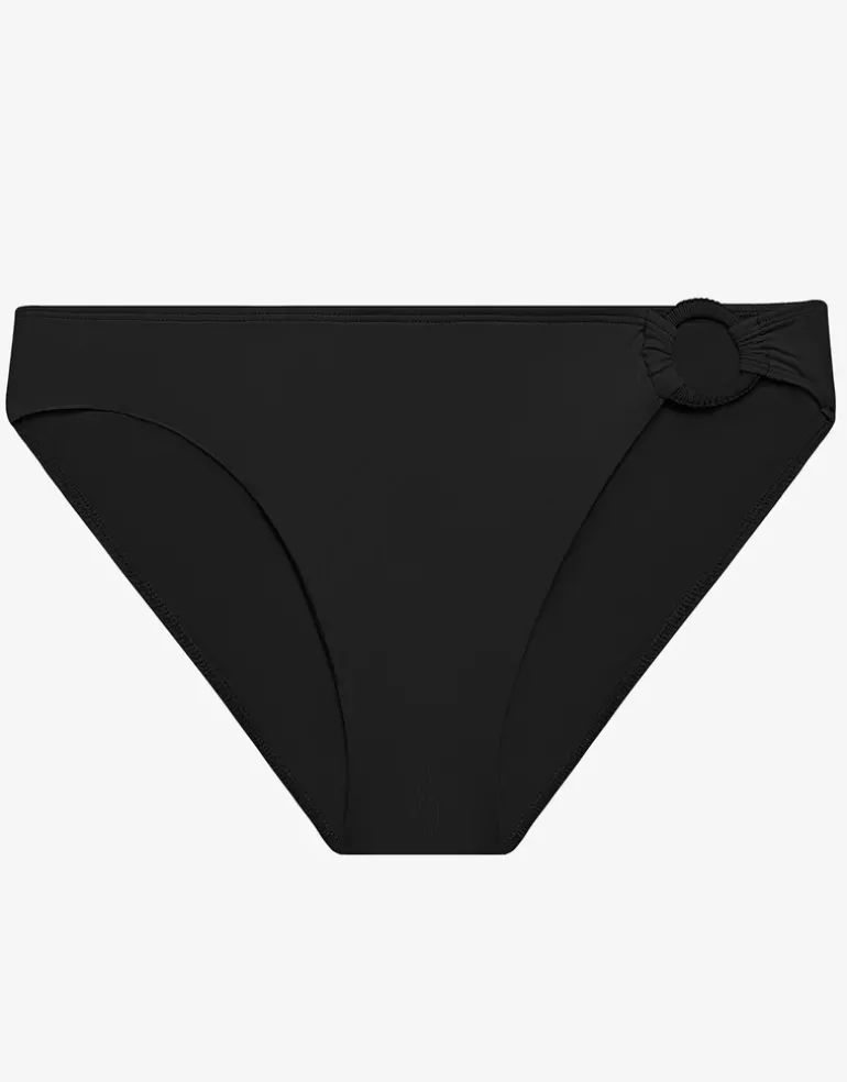 Beach Club Solids Macrame Ring Bikini Pant - Black