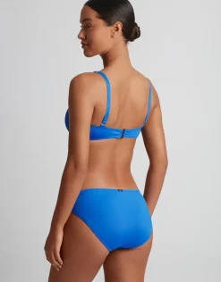 Beach Club Solids Macrame Ring OTS Bikini Top - Electric Blue