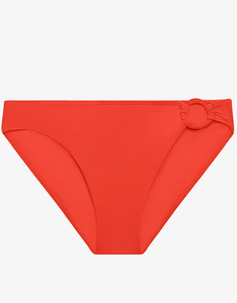 Beach Club Solids Macrame Ring Bikini Pant - Persimmon