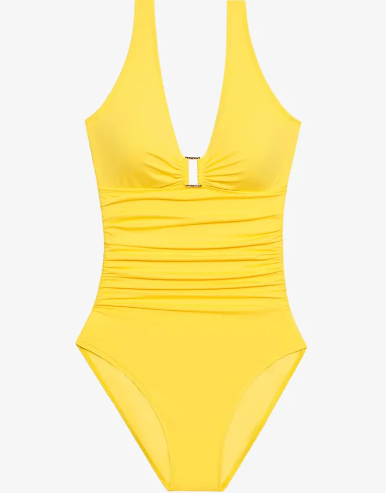 Beach Club Solids Ring Front Swimsuit - Yellow