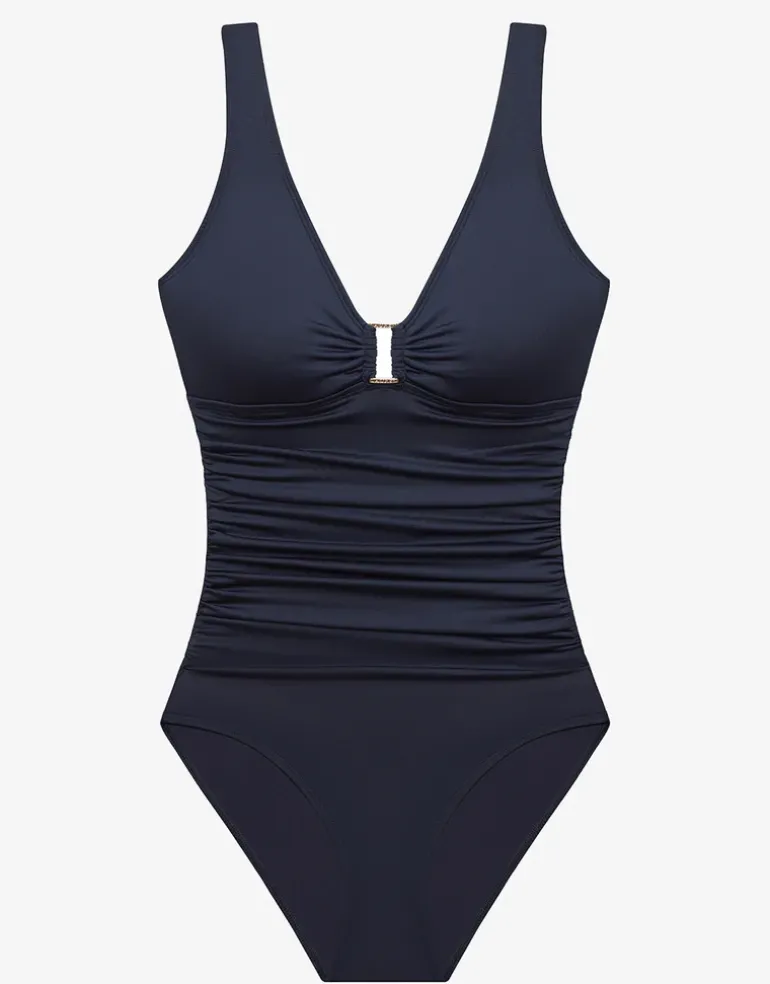 Beach Club Solids Ring OTS Underwired Swimsuit - Dark Navy