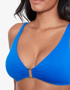 Beach Club Solids Ring OTS Bikini Top - Royal Blue