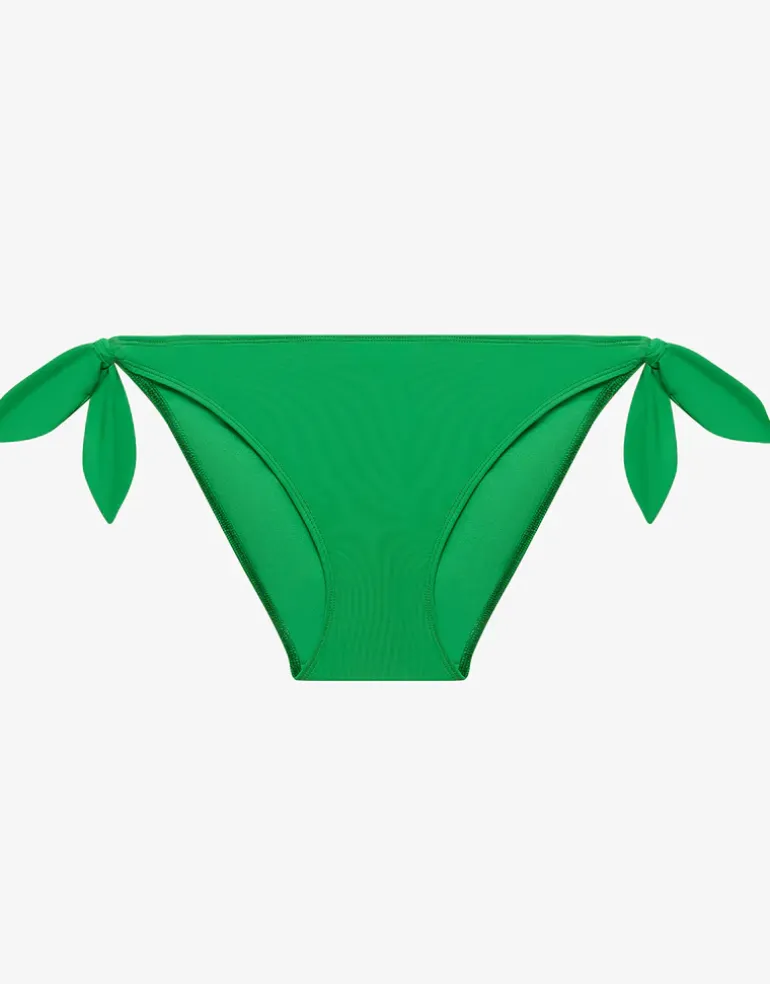 Beach Club Solids Side Tie Scoop Hipster Bikini Pant - Palm Green