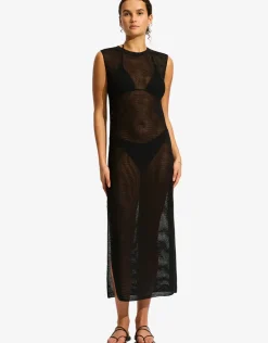Beach Edit Maxi Knit Dress - Black
