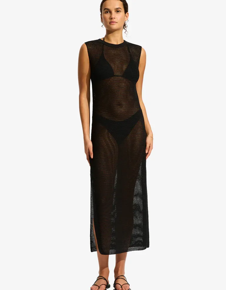 Beach Edit Maxi Knit Dress - Black
