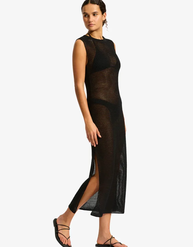 Beach Edit Maxi Knit Dress - Black