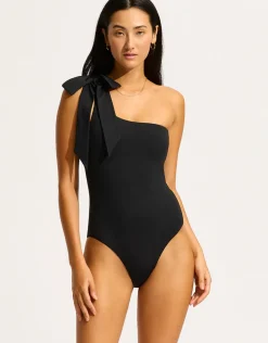 Beau One Shoulder Swimsuit - Black