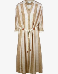 Belted Long Dress - Sand Ivory