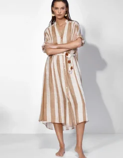 Belted Long Dress - Sand Ivory