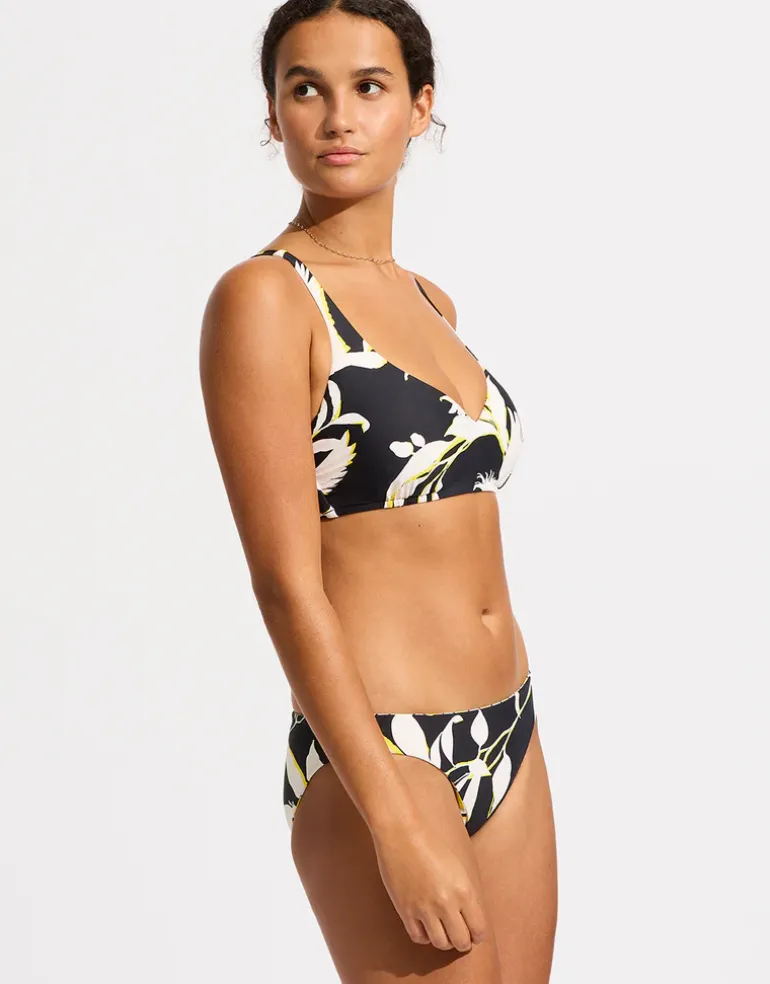 Birds of Paradise DD Sweetheart Halter Bikini Top - Black