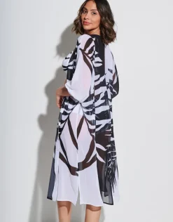 Black and White Midi Beach Shirt