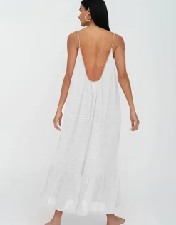 Braided Low Back Dress - White