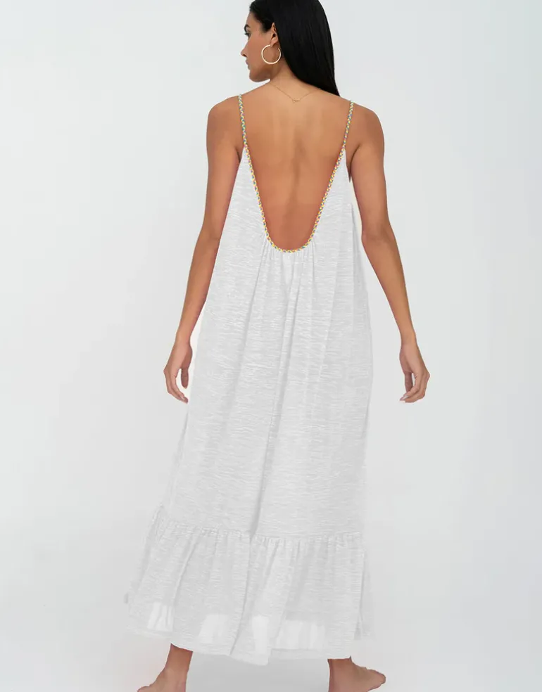 Braided Low Back Dress - White