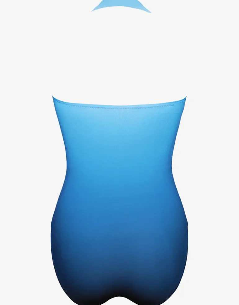 Brasil Ruched Bandeau Swimsuit - Blue Ombre