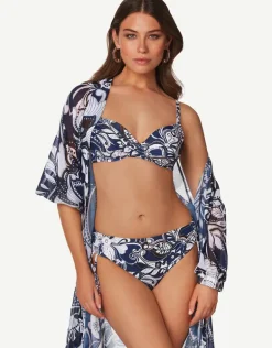 Cachemire Underwired Bikini Set - Blue and White Floral