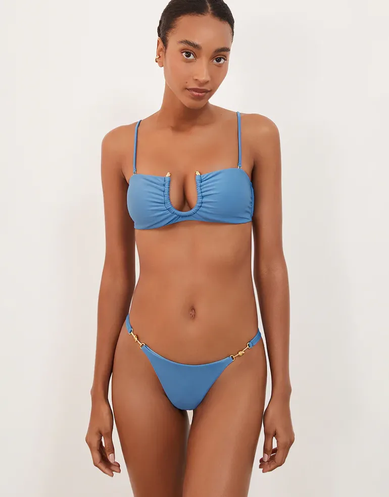Cave Cora Bandeau Bikini Top - Blue
