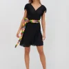Chain Wrap Dress - Black
