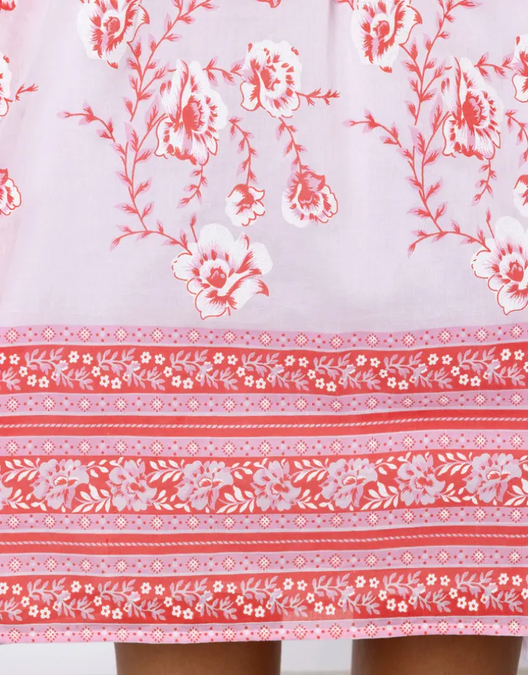 Cherry Blossom Off Shoulder Dress - Rose and Red