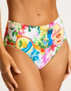 Ciao Bella High Waisted Bikini Pant - White