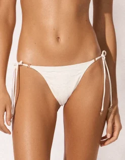 Coastal Daydream Tie Side Bikini Pant - White Scallop