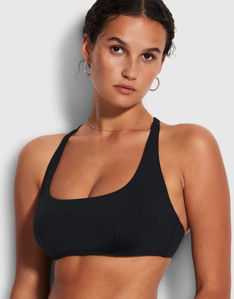 Collective DD Scoop Neck Halter Bikini Top - Black