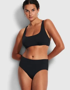 Collective DD Scoop Neck Halter Bikini Top - Black