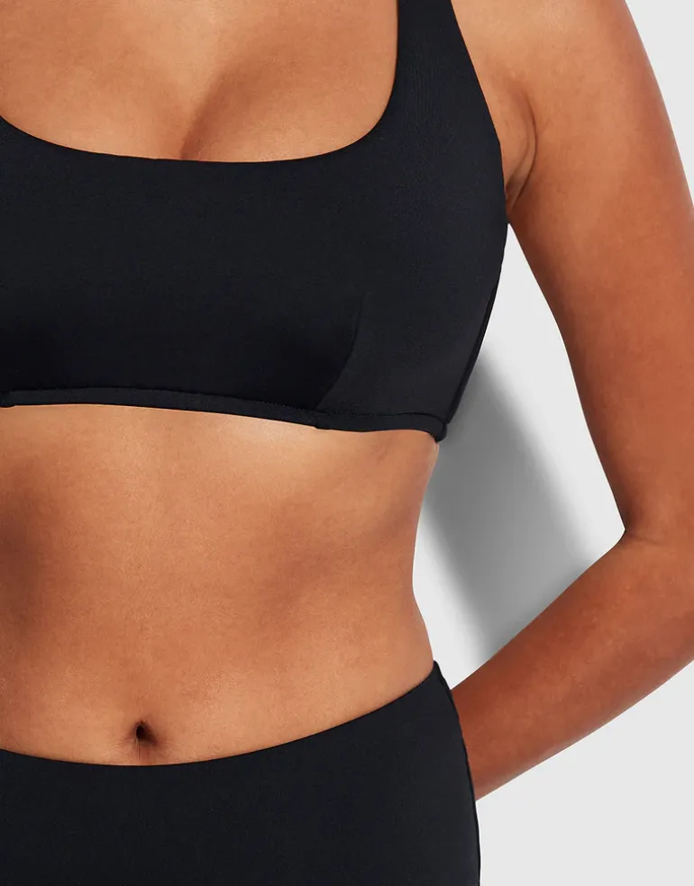 Collective DD Scoop Neck Halter Bikini Top - Black