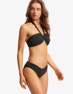 Collective Twist Band Hipster Bikini Pant - Black