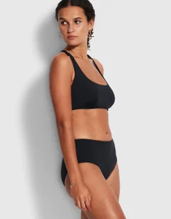 Collective Wide Side Retro Bikini Pant - Black