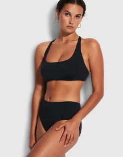 Collective Wide Side Retro Bikini Pant - Black