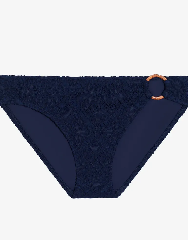 Crochet Rattan Ring Bikini Pant - Navy