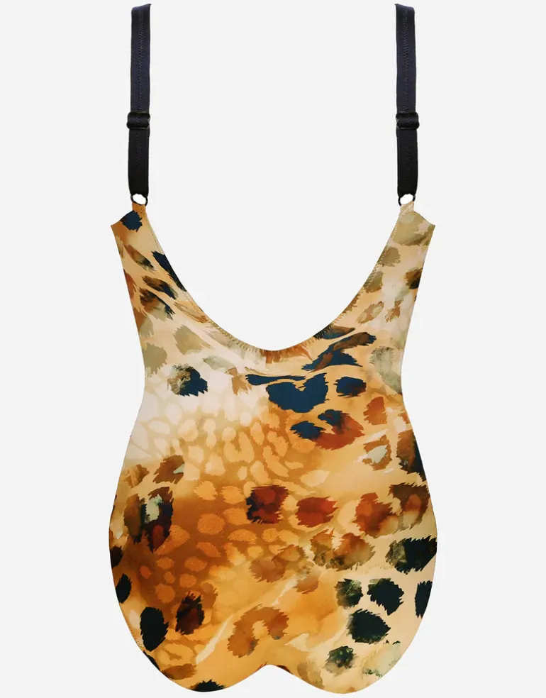 Desert Sunset Moulded Underwired Swimsuit - Terracotta Leo