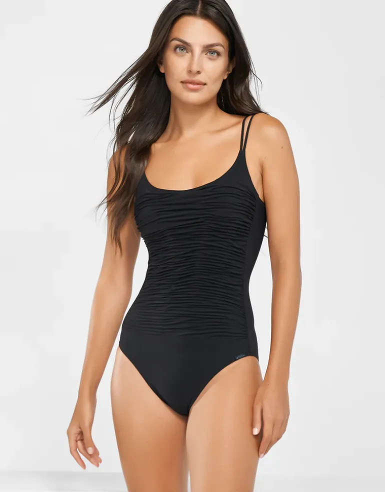 Elements Ruched Underwired Swimsuit - Black