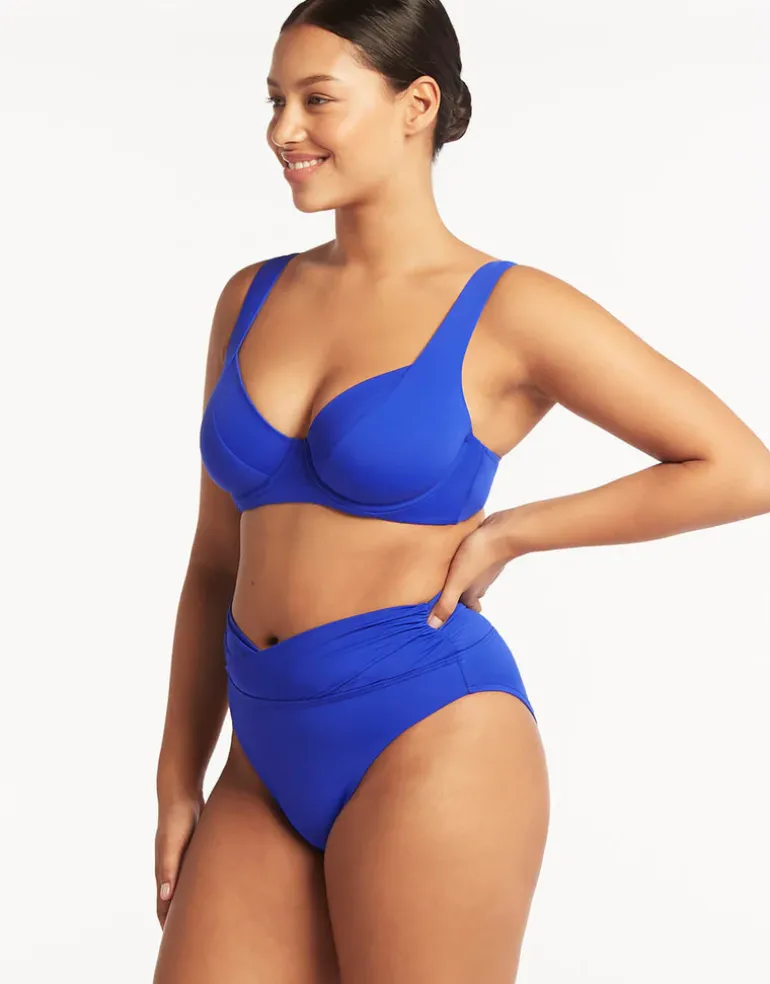 Essentials Wrap High Waist Bikini Pant - Cobalt