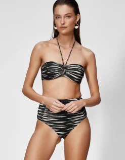 Expedition High Waist Bikini Pant - Black and Cream