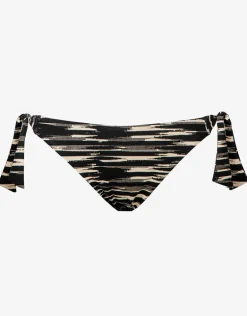 Expedition Tie Side Bikini Pant - Black and Cream