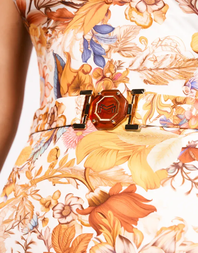 Exuberance Belted Swimsuit - Solar