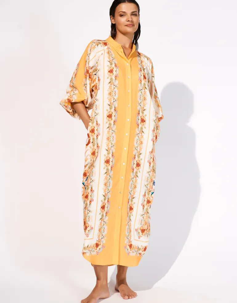 Exuberance Buttoned Maxi Shirt - Solar