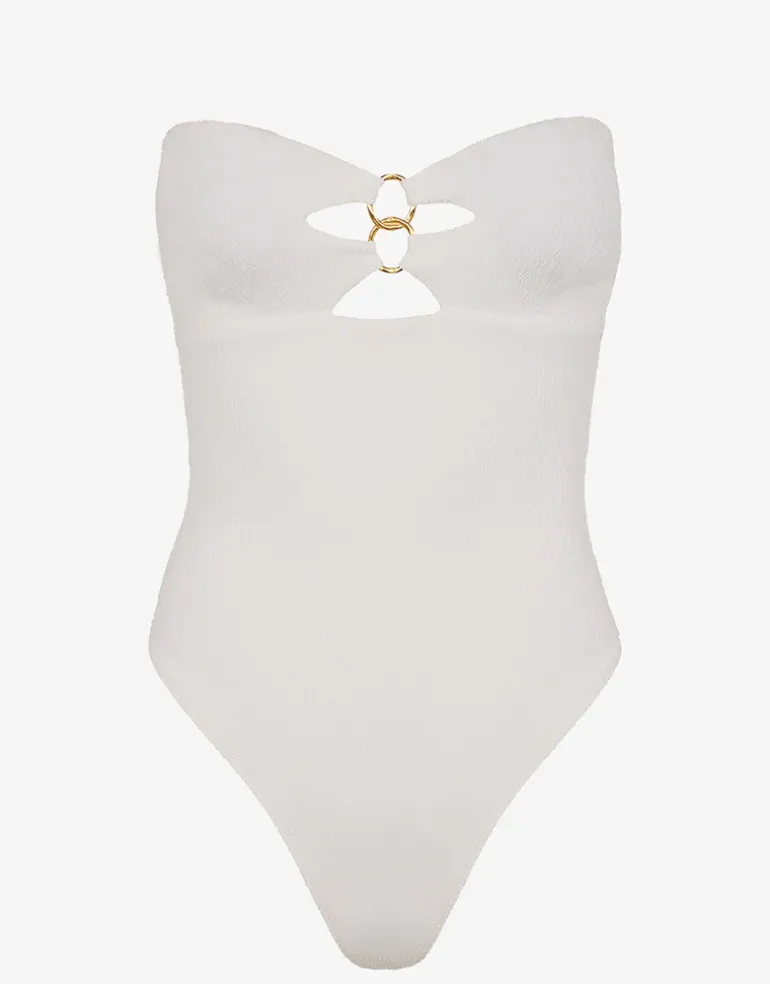 Firenze Jolie Bandeau Swimsuit - White