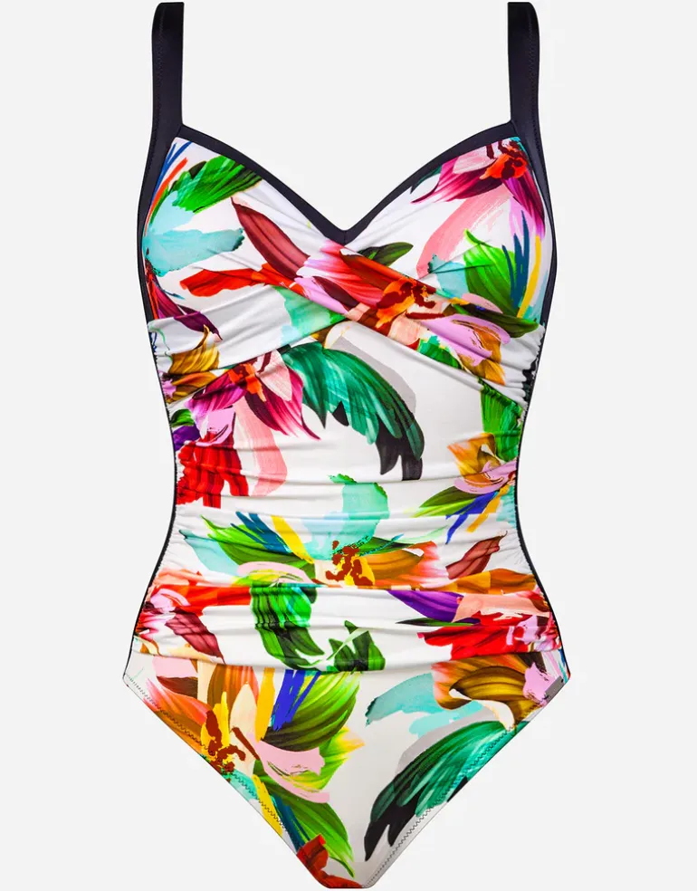 Floral Rainbows Twist Front Swimsuit