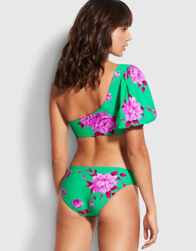 Full Bloom One Shoulder Bikini Top - Jade